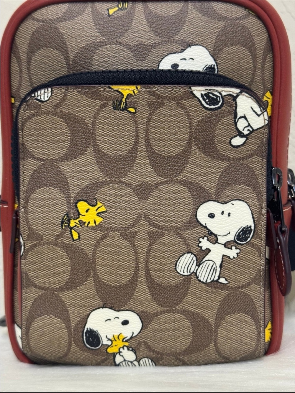 Coach X Peanuts Track Pack 14 In Signature Canvas With Snoopy Woodstock - Picture 2 of 12